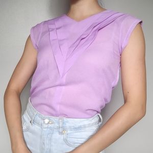 Vintage Handmade Lilac Chevron Shirt